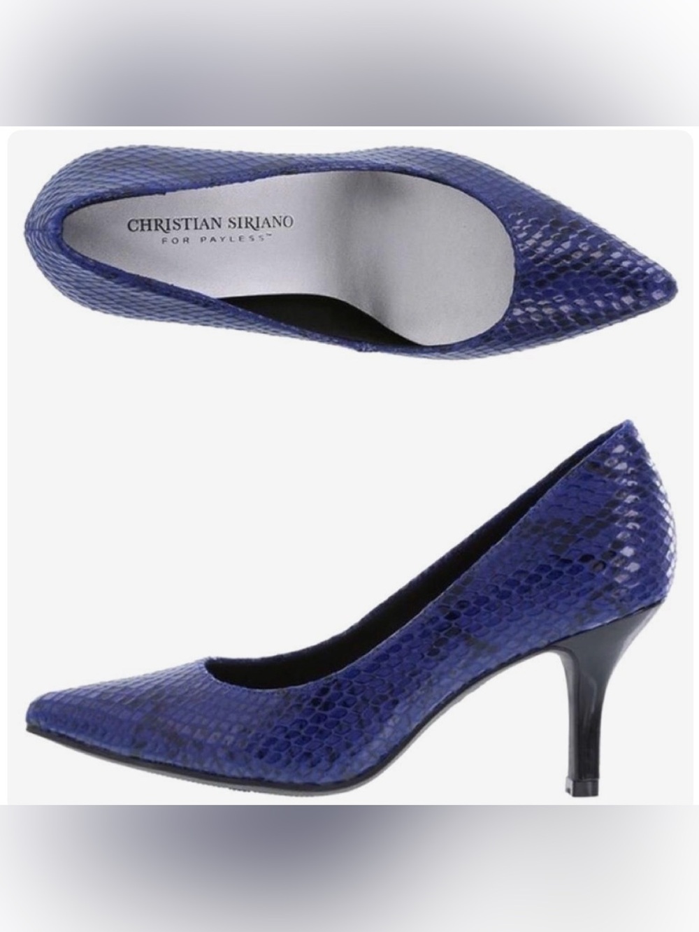 CHRISTIAN SIRIANO Blue Python Snakeskin Embossed ItalianLeather Size 12